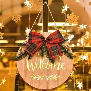 LED Wooden Hanging Wall Decoration Front Door Decor